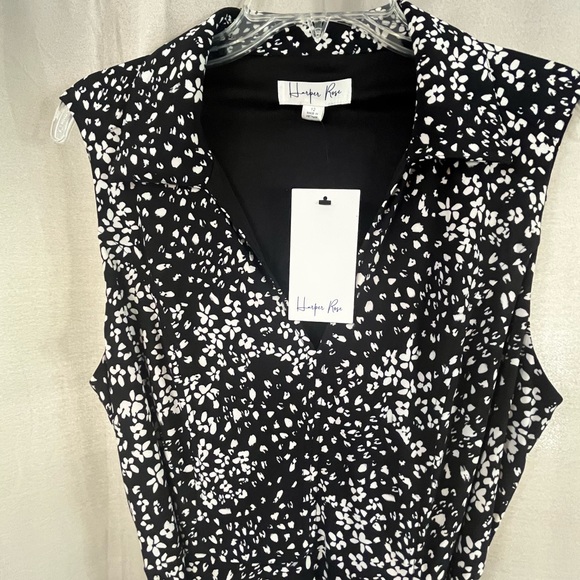 NWT Harper Harper Rose Sleeveless Polo Fit & Flare Dress with belted waist sz 12 - Picture 2 of 5